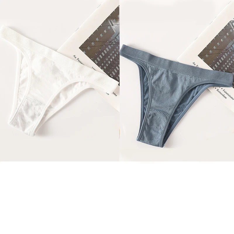 INTIMO SECRETS 2-Pack Brazilian G-String Set – Seamless High-Leg Thong with 100% Cotton Gusset & Sporty Wide Waistband