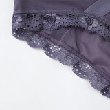 INTIMO SECRETS Sexy Lace Mesh Panties - Low-Rise Floral Lingerie Briefs