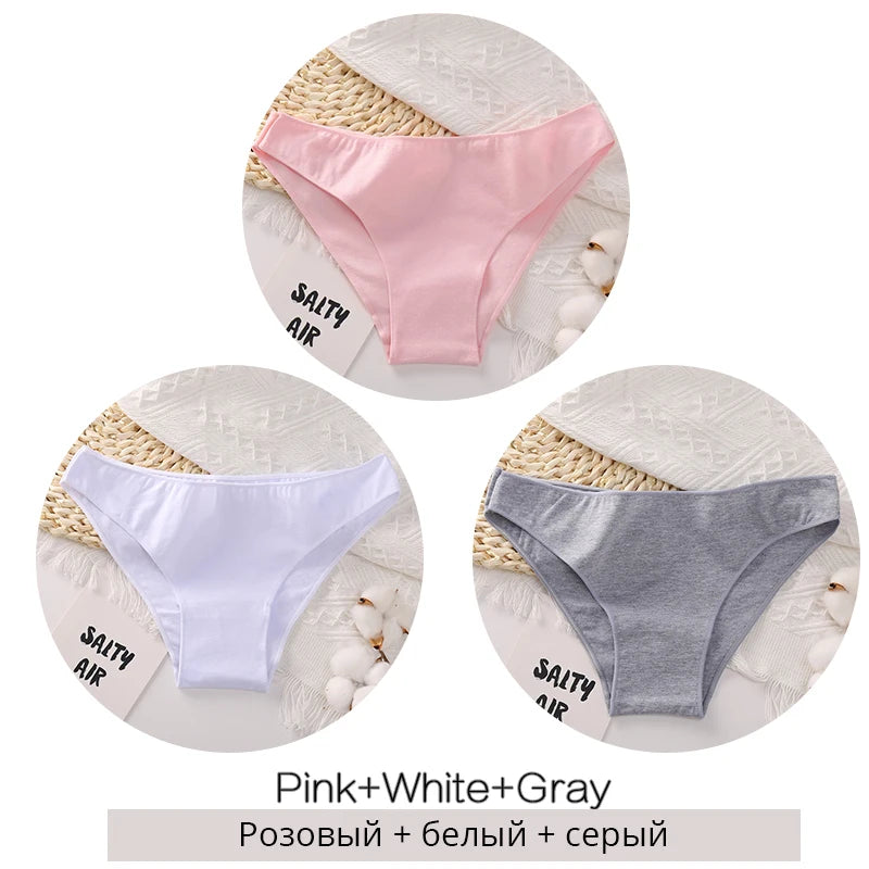 INTIMO SECRETS 3PCS Cotton Panties – Plus Size Women M-2XL Lingerie