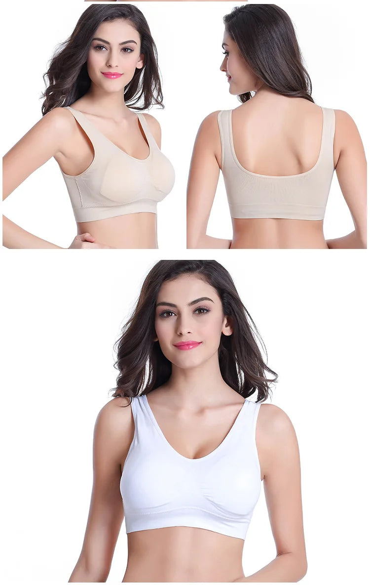 INTIMO SECRETS Women’s Plus-Size Seamless Push-Up Bra – 3PCS Wireless Fitness Set