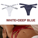 INTIMO SECRETS 2PCS Cotton Thongs – Sexy Cross-Strap G-String Underwear for Women