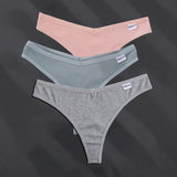 INTIMO SECRETS 3PCS Cotton G-Strings – Sexy Low-Rise Thong Underwear for Women M–XL
