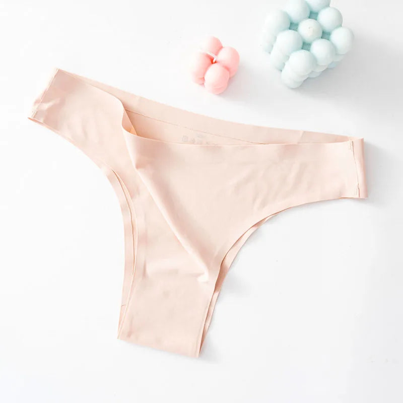 INTIMO SECRETS Ice Silk Seamless Thong – Low-Rise G-String Underwear for Women XXL