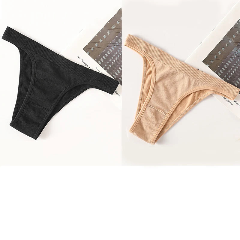 INTIMO SECRETS 2-Pack Brazilian G-String Set – Seamless High-Leg Thong with 100% Cotton Gusset & Sporty Wide Waistband