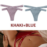 INTIMO SECRETS 2PCS Cotton Thongs – Sexy Cross-Strap G-String Underwear for Women