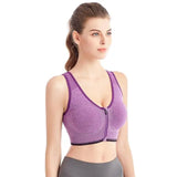 INTIMO SECRETS Front Zipper Sports Bra – Wire-Free Seamless Active Bra