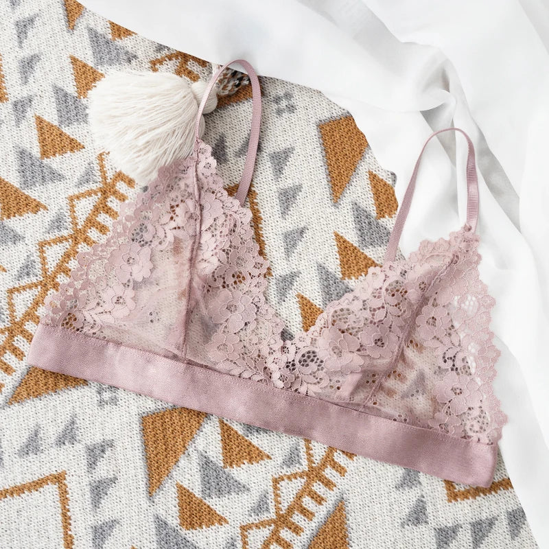 1 Pcs Sexy Bra For Woman Lace Thin Underwear Female Unlined Transparent Bras For Women Lace Sexy Lingerie Bralette 2022