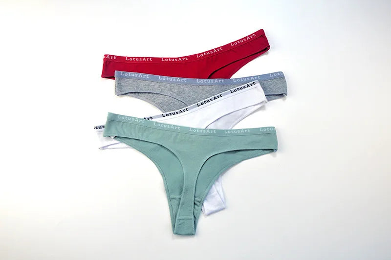 INTIMO SECRETS Women’s Cotton Thong – Sexy Low-Rise G-String Underwear M-XL