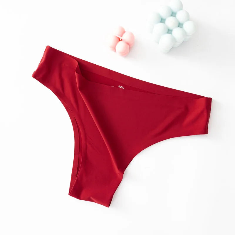 INTIMO SECRETS Ice Silk Seamless Thong – Low-Rise G-String Underwear for Women XXL