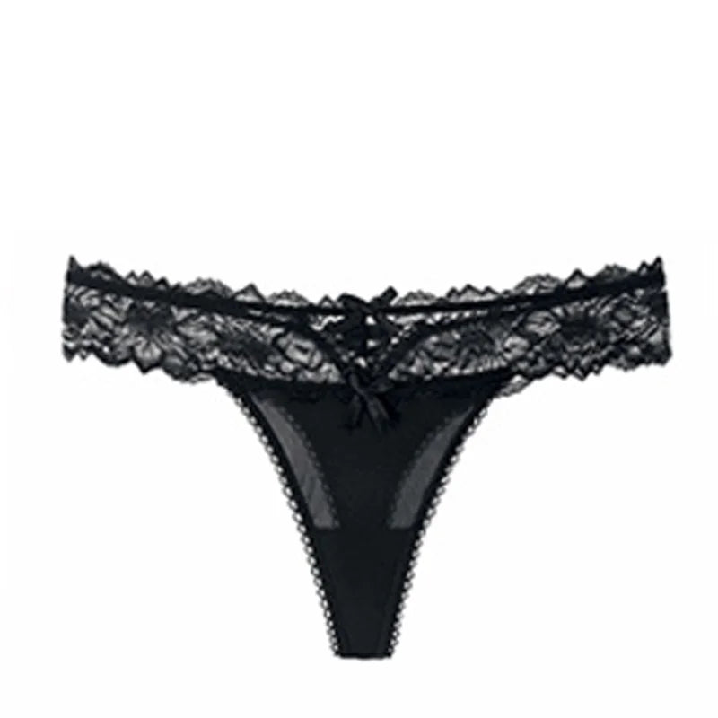 INTIMO SECRETS Women’s Sexy Lace Thong – Low-Waist G-String, Breathable Embroidered Panties