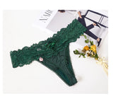 INTIMO SECRETS Women’s Sexy Lace Thong – Low-Waist G-String, Breathable Embroidered Panties