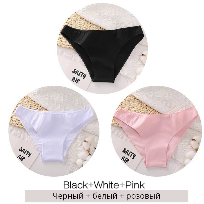 INTIMO SECRETS 3PCS Cotton Panties – Plus Size Women M-2XL Lingerie