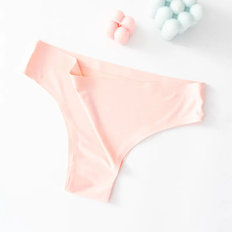 INTIMO SECRETS Ice Silk Seamless Thong – Low-Rise G-String Underwear for Women XXL