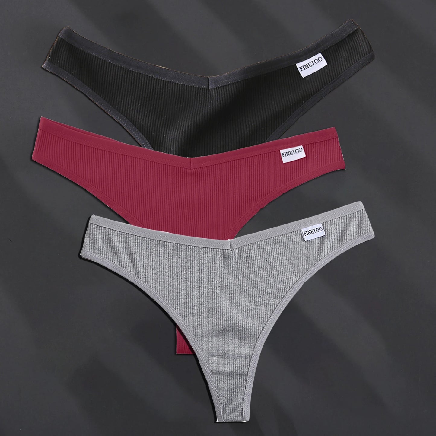 INTIMO SECRETS 3PCS Cotton G-Strings – Sexy Low-Rise Thong Underwear for Women M–XL