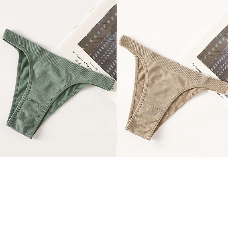 INTIMO SECRETS 2-Pack Brazilian G-String Set – Seamless High-Leg Thong with 100% Cotton Gusset & Sporty Wide Waistband