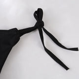 INTIMO SECRETS Sexy Thong Bikini Set – Brazilian Style Side Tie Halter Swimwear for Women