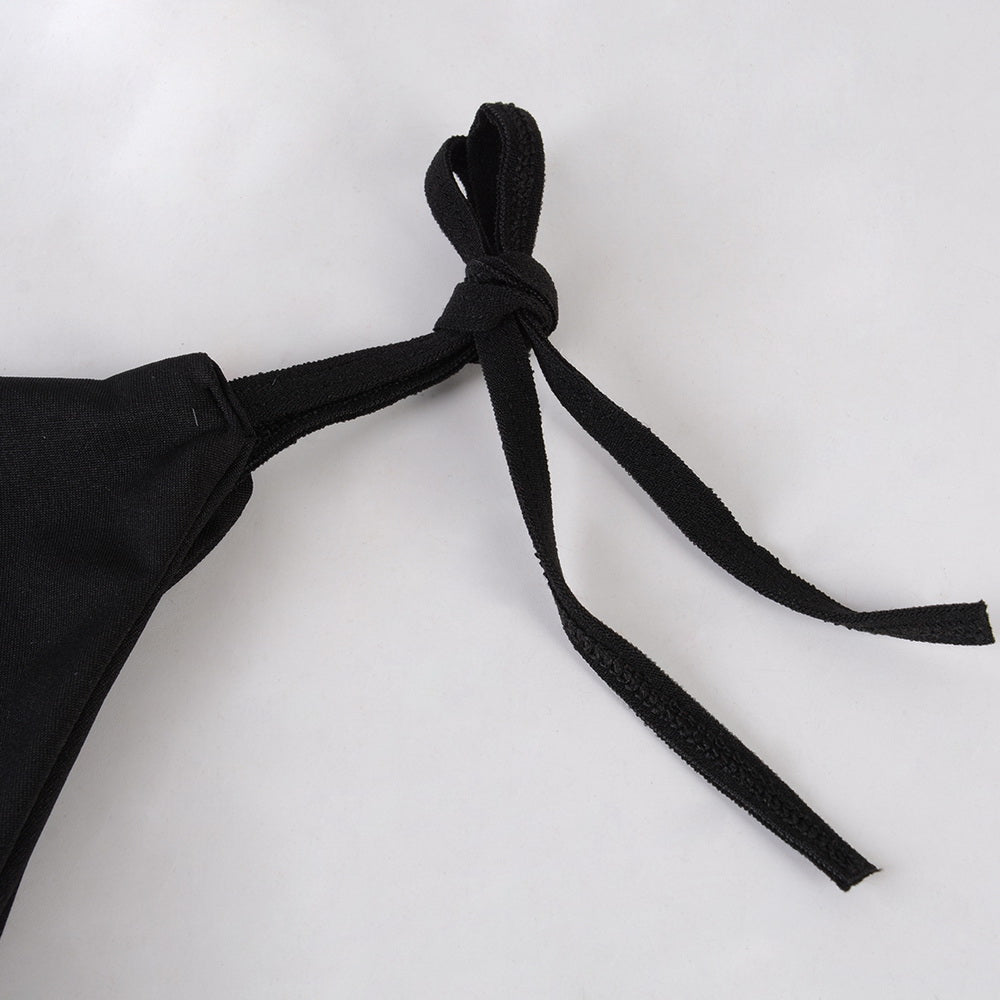 INTIMO SECRETS Sexy Thong Bikini Set – Brazilian Style Side Tie Halter Swimwear for Women