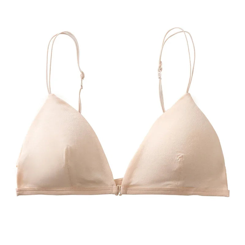 Summer Hit Low Cut Backless Pure Cotton Wrap Chest Bra Women's Sexy Interest Triangle Cup Strapless Underwear Intimate Apparel