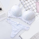 INTIMO SECRETS 2024 Floral Lace Push-Up Bra & Panties Set for Women