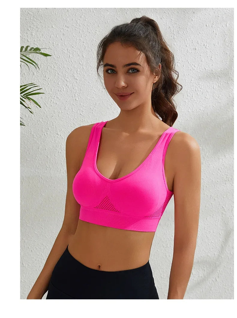 INTIMO SECRETS Women’s Wireless Sports Bra – Breathable Yoga Vest with Removable Pads