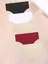 FINETOO 5PCS Women Seamless Plus Size Underwear Sexy High Waist Briefs Female Stretch Comfortable Traceless Lingerie XL-XXXXXL