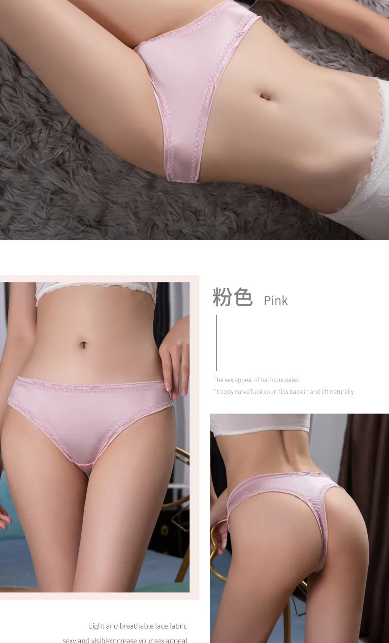 INTIMO SECRETS Women’s Ice Silk G-String – Ultra-Thin Seamless Low-Waist Thong