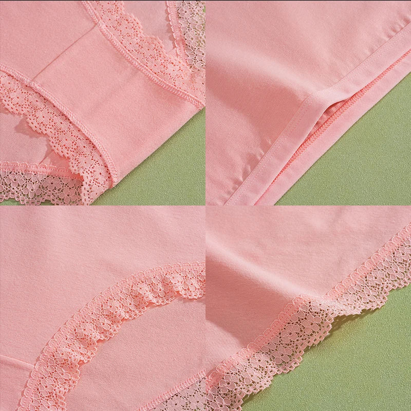 FINETOO 6Pcs Women's Cotton High Waist Panties Underwear Female Large Intimate Lingerie Briefs Woman Underpants Pantys Panties