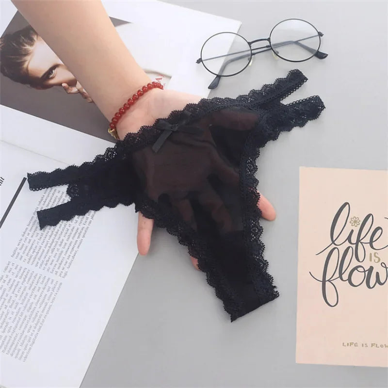 INTIMO SECRETS Women’s Summer Lace Thong – Low-Waist, Hollow-Out, Seamless & Breathable Panties