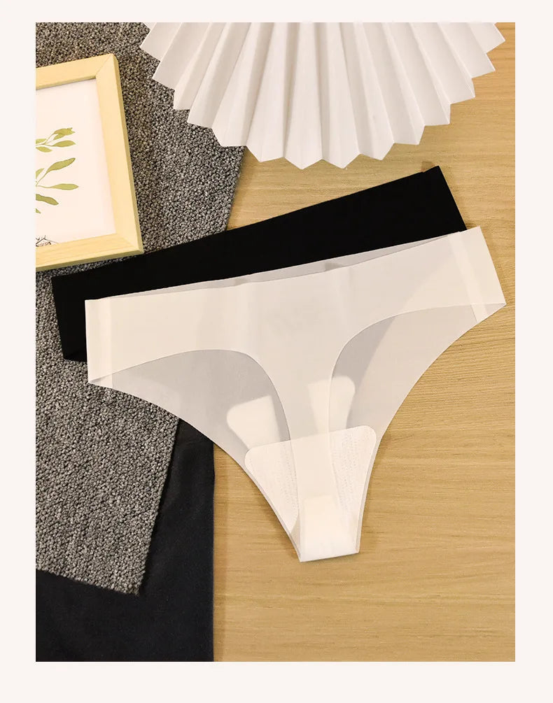 INTIMO SECRETS Transparent Thong – Ultra-Thin Seamless Low-Rise G-String for Women