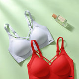 INTIMO SECRETS English Ice Silk Bra Set – Thick Cup, Wire-Free, Gathered Lingerie