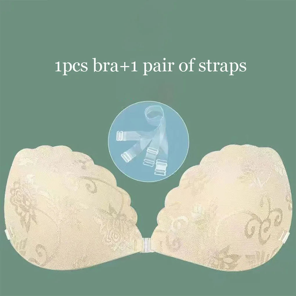 Adhesive Push Up Bra with Invisible Straps for Backless Outfits Silicone Nipple Bra Reusable Strapless Nipple Tape