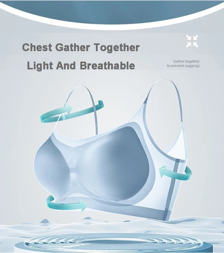 INTIMO SECRETS Ultra-Thin Seamless Padded Bra – Ice Silk, Push-Up, Small Chest