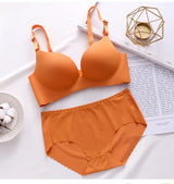 Sexy Push Up Bra Corset Wireless One-Piece Breathable Underwear Gathered Uphold Bra Set for Women Lingerie Seamless Bralette