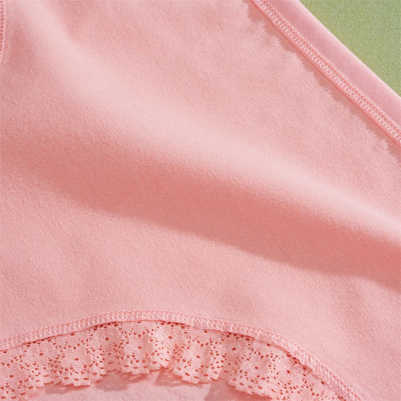 INTIMO SECRETS 3PCS Cotton Lace Panties – Plus Size Women’s Mid-Waist Lingerie