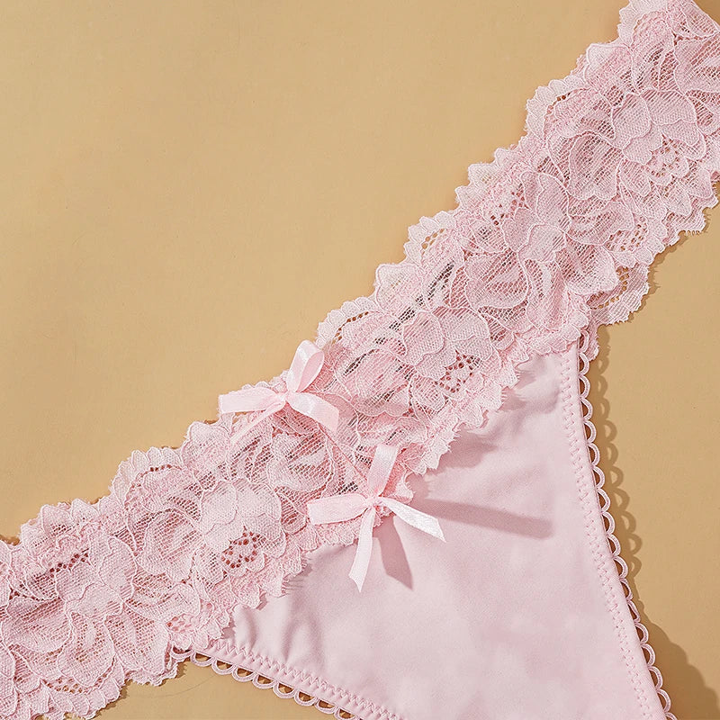 INTIMO SECRETS Lace Thong – Sexy Low-Waist G-String Panties for Women