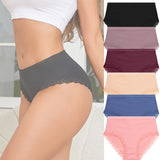 FINETOO 6Pcs Women's Cotton High Waist Panties Underwear Female Large Intimate Lingerie Briefs Woman Underpants Pantys Panties