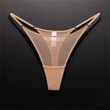 INTIMO SECRETS High Slit Seamless Thong – Ultra-Thin Mesh Sexy Underwear for Women, Plus Size
