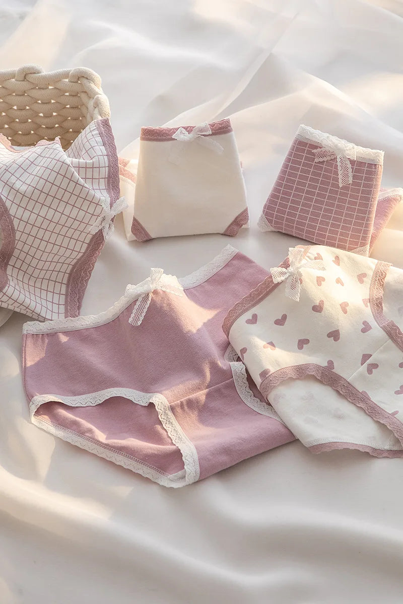 INTIMO SECRETS 5-Pack Cute Love Cotton Panties for Women