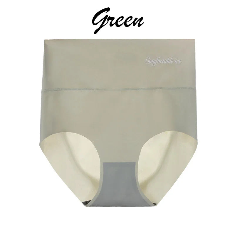 Ice Silk Seamless Briefs for Women High Waist Ultra-thin Sexy Panties Underwear Breathable Invisible Female Lingerie Underpants