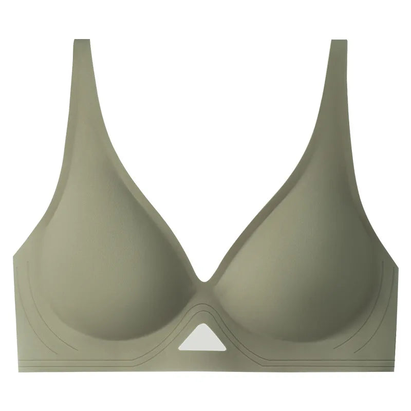 Wireless Deep V Seamless Bra for Women – Soft 3/4 Cup Hollow Out Comfort Lingerie