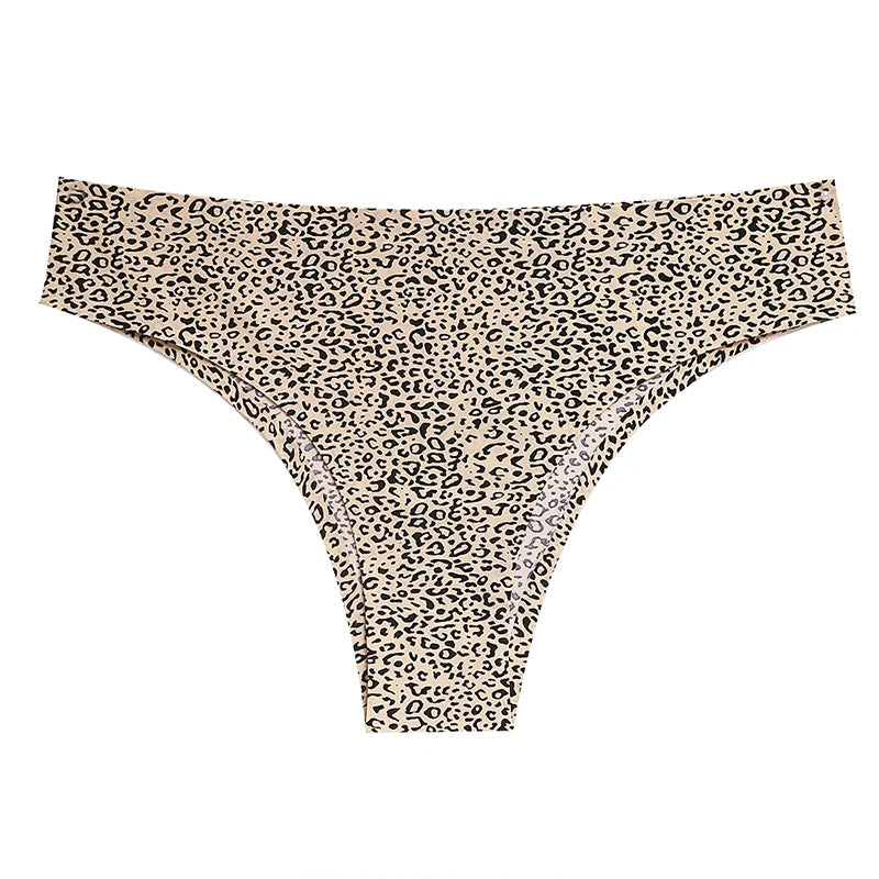 INTIMO SECRETS 3PCS Leopard Thongs – Seamless Satin G-String Underwear for Women