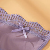 INTIMO SECRETS Women’s Sexy Low-Waist Thong – Mesh G-String, Seamless Bow Underwear