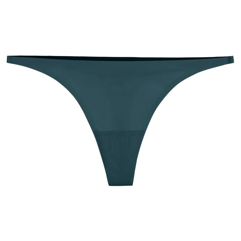 INTIMO SECRETS Women’s Ice Silk Seamless Thong – Invisible Sexy G-String for Sports & Daily Wear