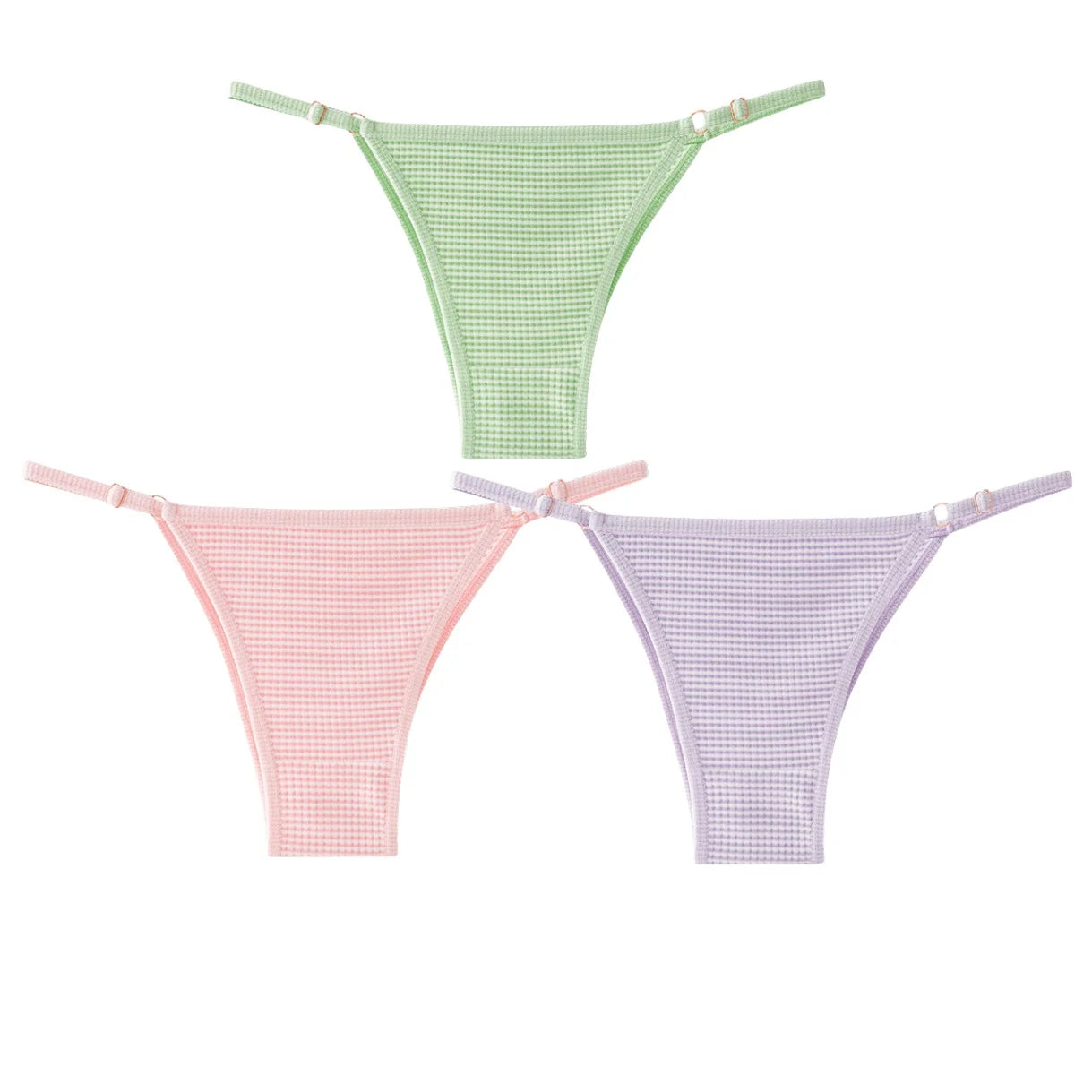 INTIMO SECRETS 3PCS Adjustable Thongs – Seamless Elastic G-String Underwear for Women