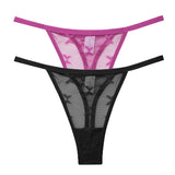 INTIMO SECRETS 2PCS Mesh Thongs – Transparent Seamless G-String Underwear for Women S-XL