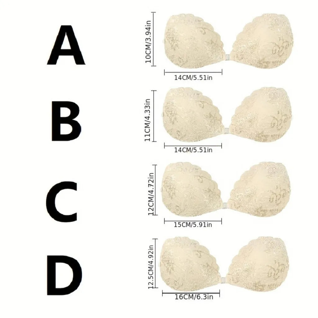 Adhesive Push Up Bra with Invisible Straps for Backless Outfits Silicone Nipple Bra Reusable Strapless Nipple Tape