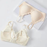 New Top Lace Seamless Women's Underwear Small Chest Gathered Non-slip No Steel Ring Sexy Sling Beautiful Back Bra Thin Section