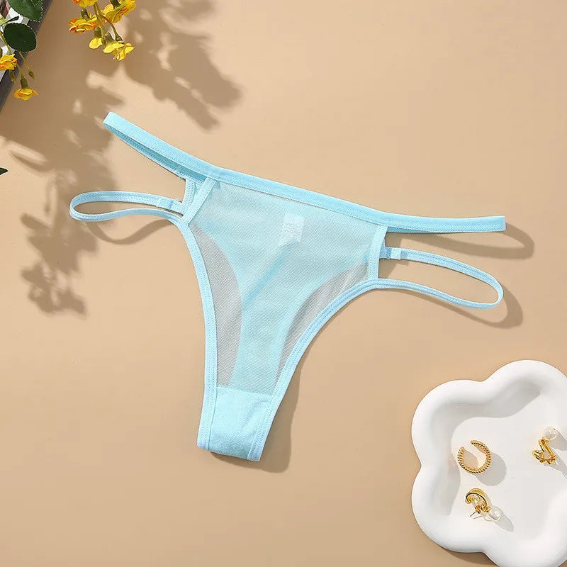 INTIMO SECRETS Transparent Hollow-Out G-String – Traceless Sexy Thong with Cotton Crotch