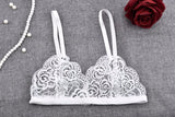 INTIMO SECRETS Women’s Transparent Lace Bra – Sexy Invisible Wire-Free Floral Bralette