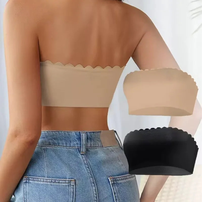 Women's Sexy Seamless Strapless Tube Top Bra, Women's Full Cup Ultra-thin Silicone Anti Slip Bra, Off Shoulder Dress Bra